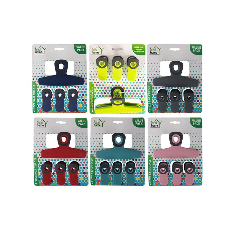 Ideal Home Bag Clip Set w/ Magnet 4PK