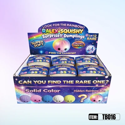 TB016, Squishy Bun 6 Colors 2.5”, 887258010162
