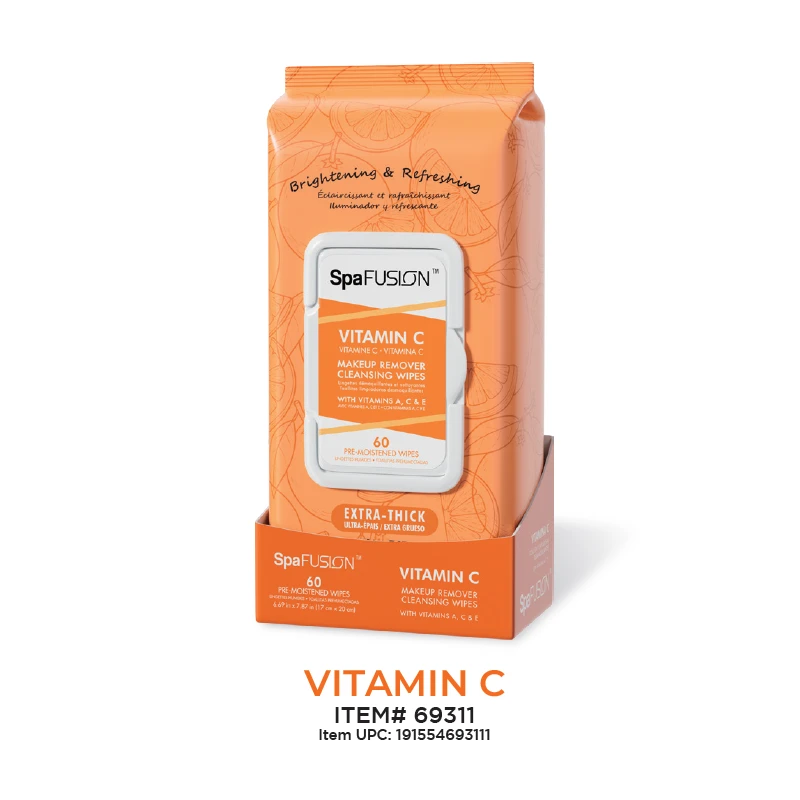 Spa Fusion Make up Remover Cleansing Wipes 60ct Vitamin C