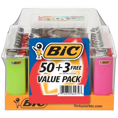 BIC764479, BIC Disposable Ligher Mini 53Count PDQ Tray