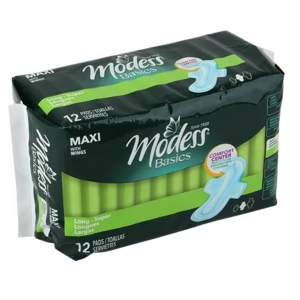 M69201, Modess Maxi Long Pads 12CT, 855424008015