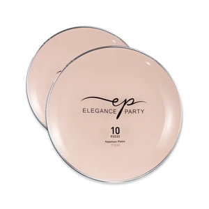 36315, Elegance Party Curve 10PK 7.5" Dinner Plate Blush+Silver, 191554363151