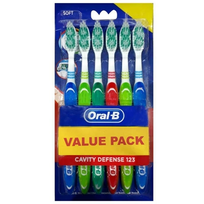 OB6CDS, Oral-B Toothbrush 6PK Cavity Defense Soft MEDIUM, 4902430864602