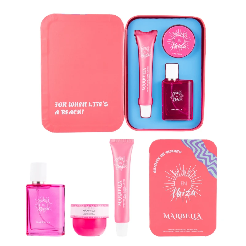 SOLO EN IBIZA Women's 3pcs Book Set MARBELLA 1.07fl.oz EDP& 1.02oz Body Cream&0.88ozLipButterBalm