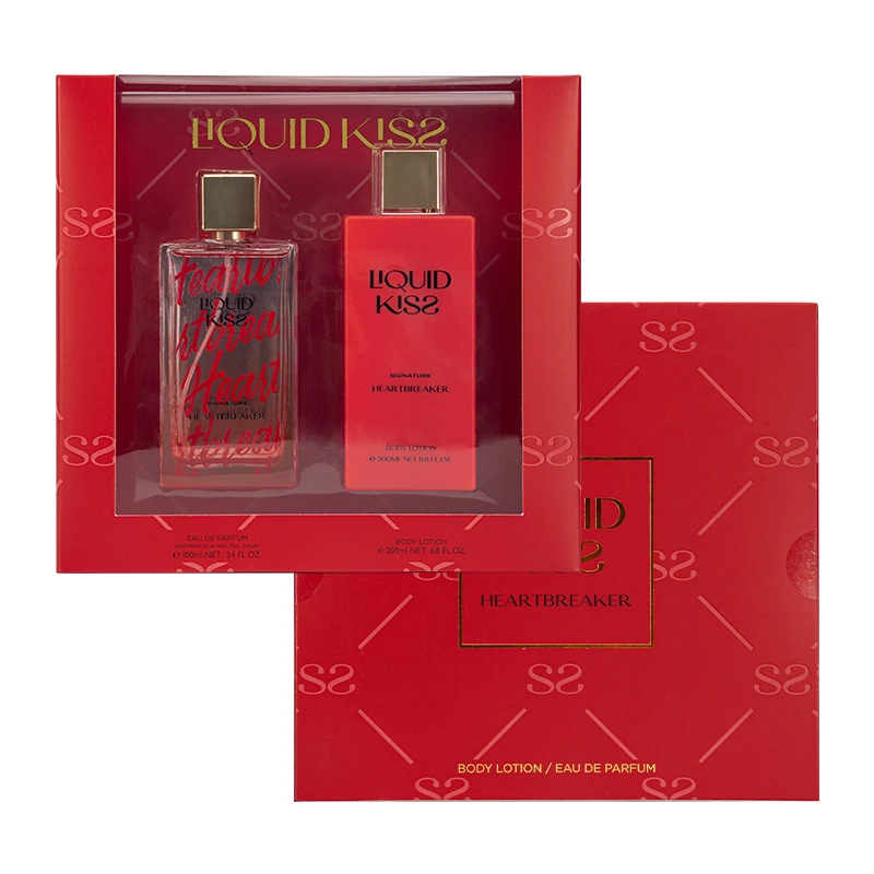 LIQUID KISS Mist & Lotion Set for Women Body Mist Gift Sets 3.4 oz Eau de Parfum Spray 6.8oz Body Lotion HEARTBREAKER Fragrance 2 Pc