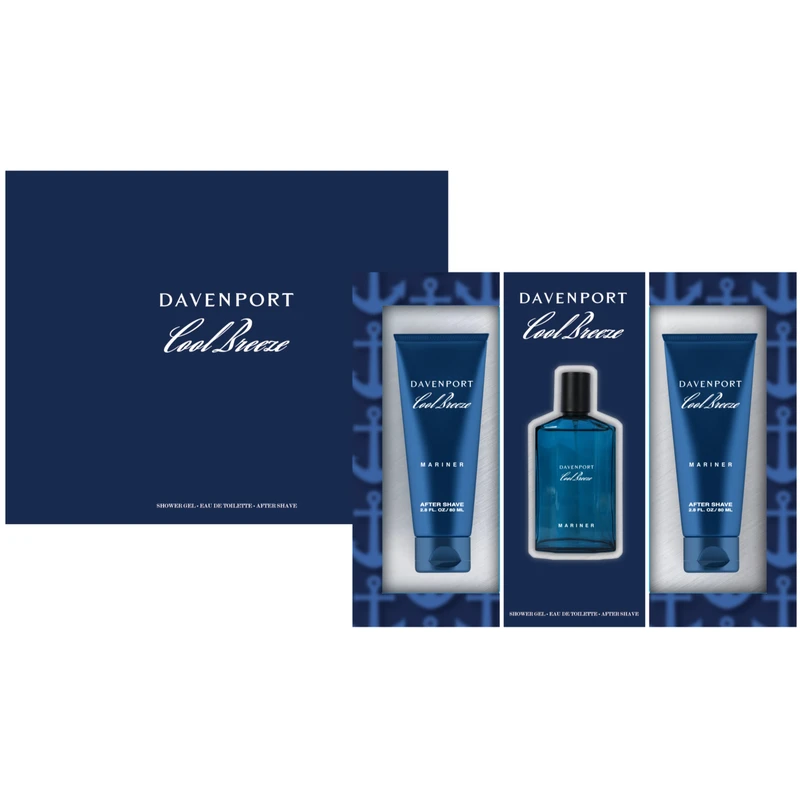 Men's 3pcs Set Cool Breeze 80ml/2.8fl.oz AfterShave+50ml/1.0fl.ozEDT+80ml/2.8fl.ozShowerGel