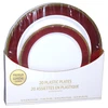 AMS-430586.40, Amscan Plastic Plate 10.25+7.5in 20PK Gold Red, 192937248881