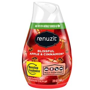 RENU7-BAC, Renuzit 7oz Solid Air Freshener Blissful Apple & Cinnamon, 019800036744