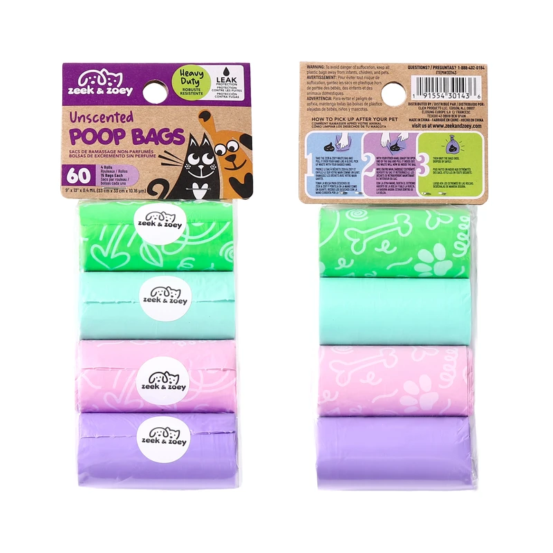 Zeek & Zoey Poop Bags 60CT 9 X 13Inch