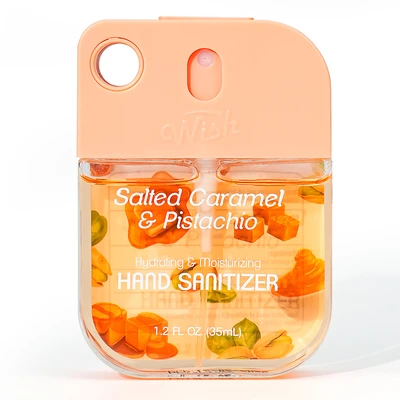 60382, 1.2 oz Hand Sanitizer Spray With Bag , (4 Scent) Salted Caramel/Coconut Cream/Dragonfruit/Golden Citrus — Wish, 191554603820
