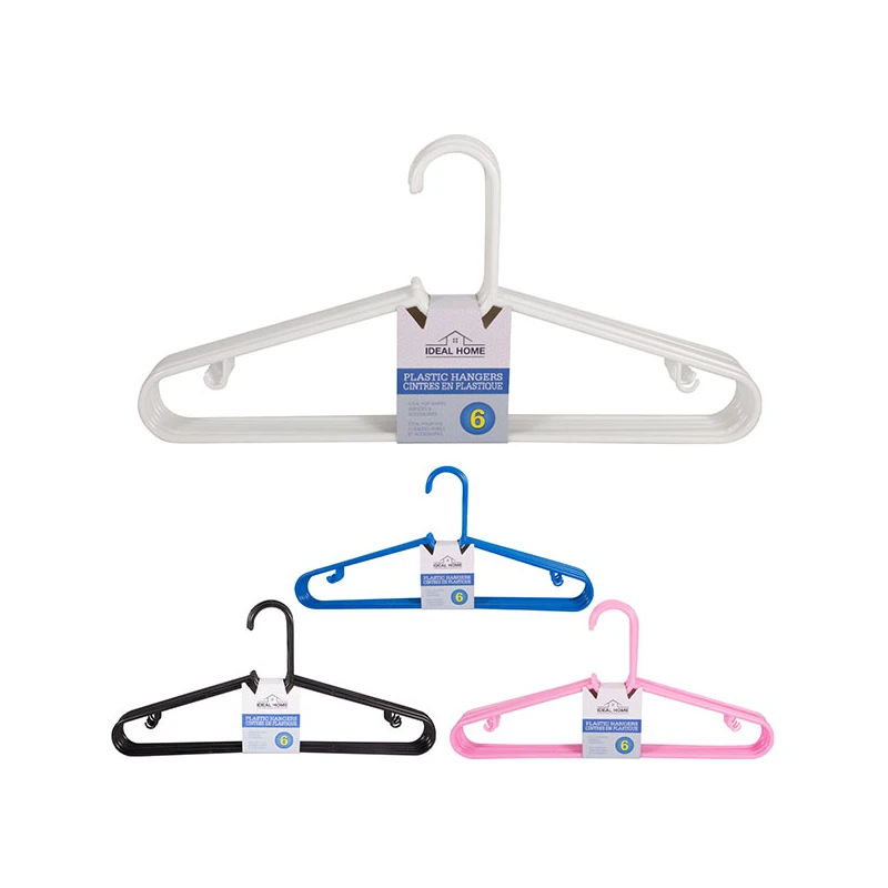 Ideal Home Plastic Hangers 6PK Basic HD