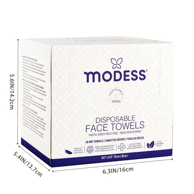 24050-12, Modess Disposable Face Towels 50ct, 191554240506