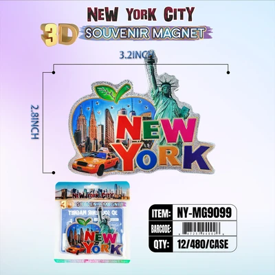 NY-MG9099, NY Souvenir 3D Magnet, 887257990991