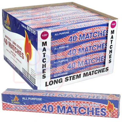 867535, EZ Flames Long Matches 40ct PDQ, 191554430020