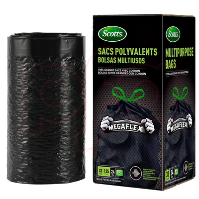 ST-30210, Drawstring Trash Bag Flex 33 Gal 24CT Black - Scotts, 191554302105