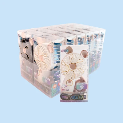 W3468, Rechargeable Portable Fan Assorted Color/PDQ, 887257734687