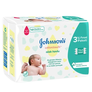 JJW72-3CT, JJ Baby Wipe 72CT 3PK Cotton Touch, 3574661485713