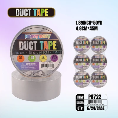 P8722, Heavy Duty Silver Dcut Tape 1.89 inch x 50 Yds, 887257287220