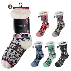 12018, Thermaxxx Sherpa Socks w/ Non-slip Bottom Owls, 191554120181