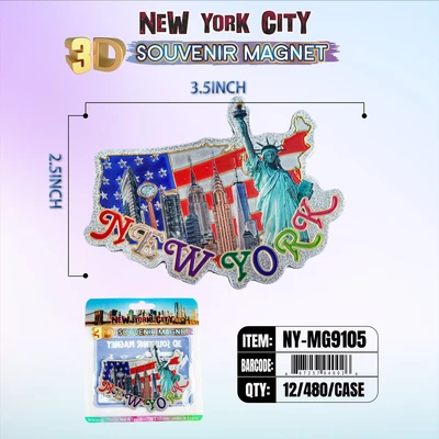 NY-MG9105, NY Souvenir 3D Magnet, 887257991059
