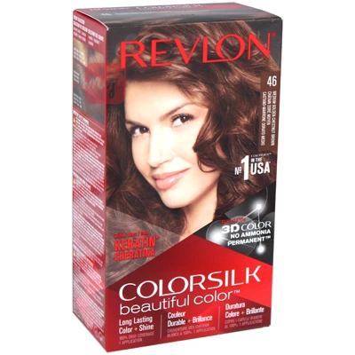 CS46, Revlon ColorSilk Hair Color #46 Medium Golden Chestnut Brown, 309978695462