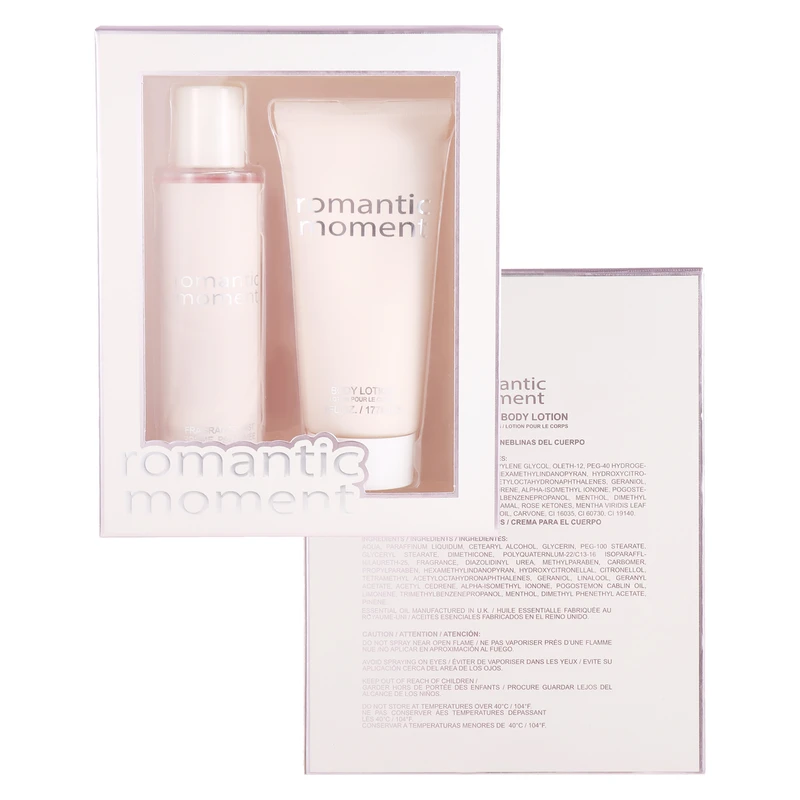 Women's 2pcs Gift Set Large Romantic Moment 180ml/6.1oz Body Mist+ 177ml/6oz Body Lotion