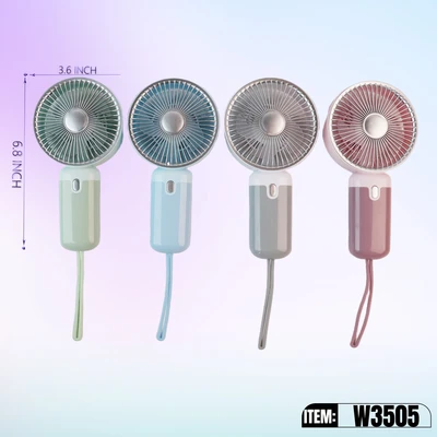 W3505, Rechargeable Portable Fan Assorted Color/PDQ, 887257735059