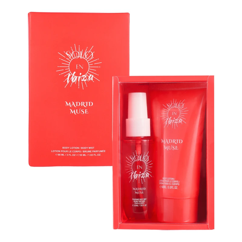 SOLO EN IBIZA Women's 2pcs Mini Set MADRID MUSE 1.02oz/30ml Body mist 3oz/88ml Body lotion