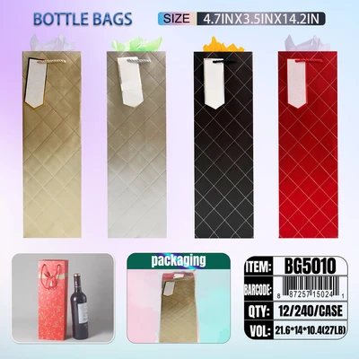 BG5010, Bottle Bags Ast.4-Styles 4.7"x3.9"x13.8", 887257150241