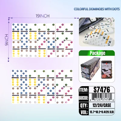 S7476, Dominoes 28 6 Color Dot, 887257374760