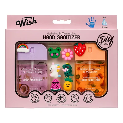 60423, 1.5 oz Hand Sanitizer Spray Travel Size (Set of 2) , (4 fragrance variants) Violet Plum/Vanilla Sweet/Coconut Salted/Dragonfruit Golden — Wish, 191554604230