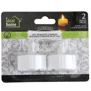 48103, Ideal Home LED Tealight 2PK White Light, 191554481039