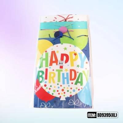 BD9395-XL, Birthdays Gift Bags XL. Assorted x4 Styles 12.2"x4.7"x16.5", 887257130496