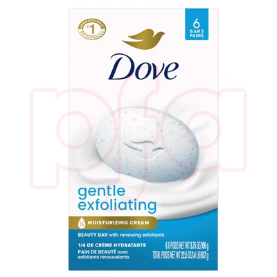 DS6-GE, Dove Soap 3.75oz 6-Pack Gentle Exfoliating #61334