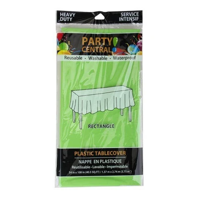 50002, Plastic Table Cover Green Rectangular 54"x108", 191554500020