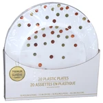 AMS-430587.05, Amscan Plastic Plate 10.25+7.5in 20PK Dots Rainbow, 192937249543