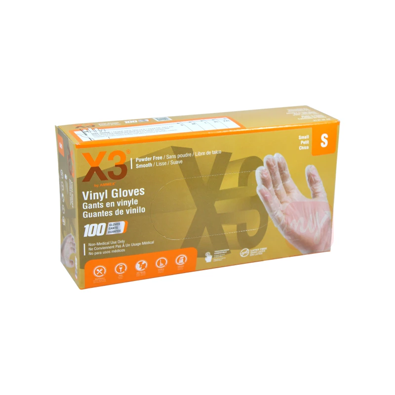Ammex Vinyl Gloves 100CT Small