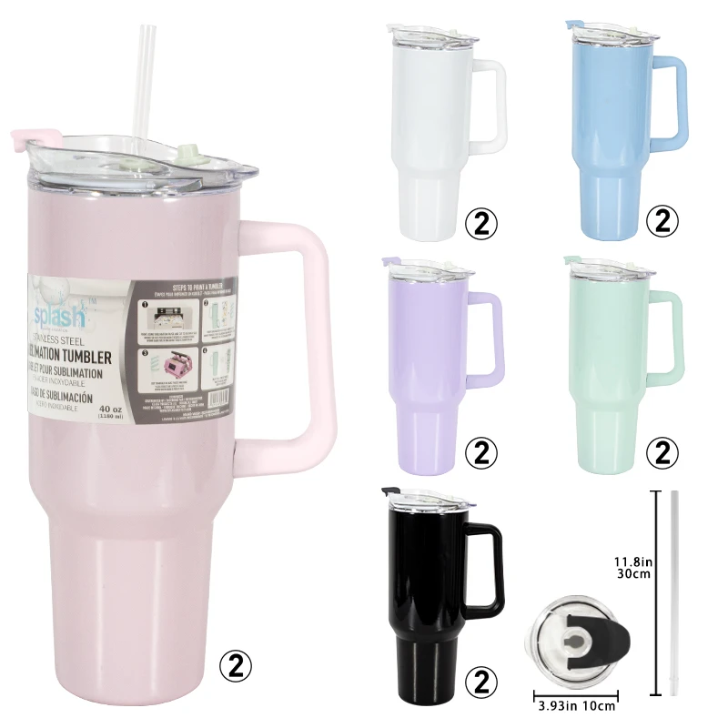 Splash Bottle Stainless Steel Travel Mug 40 OZ Sublimation Print