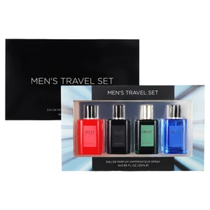 88596, Men's 4pcs Travel  Coffret  Set RED/BLACK/GREEN/BLUE 0.85fl.oz/25ml×4, 191554885967