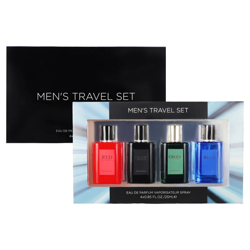 Men's 4pcs Travel Coffret Set RED/BLACK/GREEN/BLUE 0.85fl.oz/25ml×4