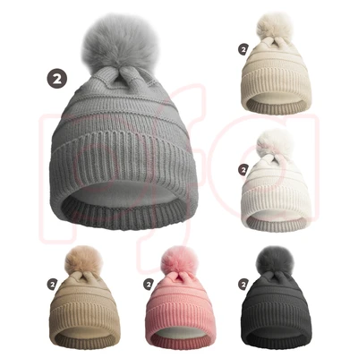 10304, MORGAN & MONROE Kids Pom Hat w/Fur lining, 191554103047