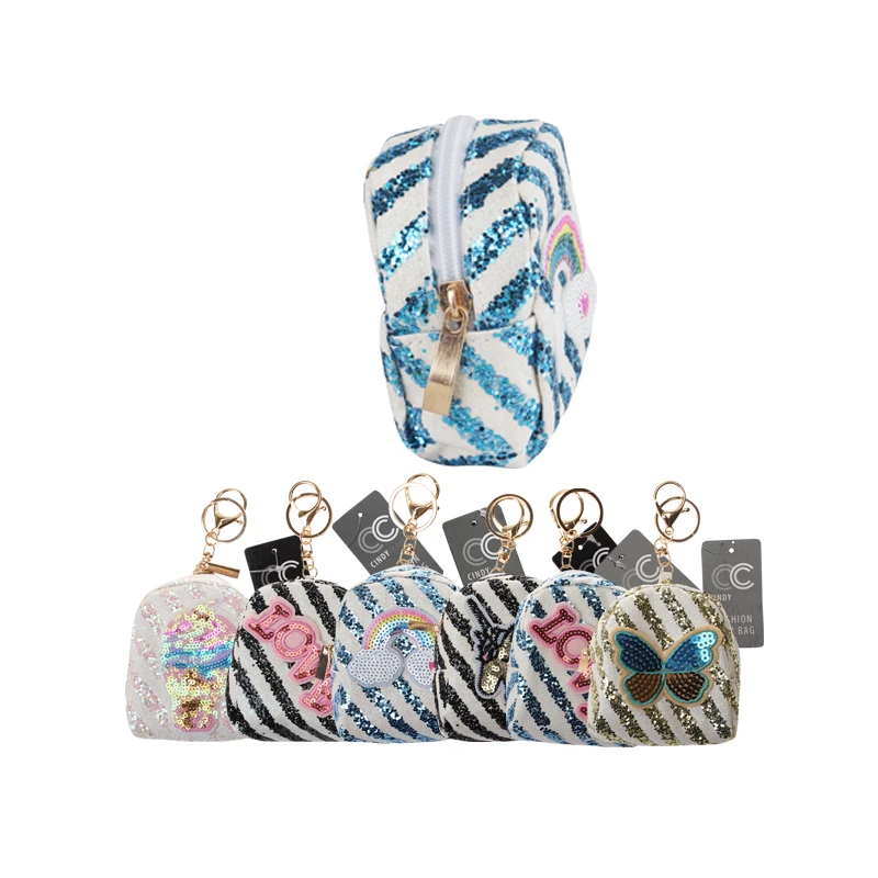 CC Keychain Coin Bag Cute Glitter