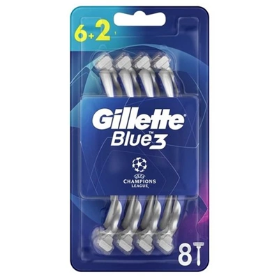 GB3-8CL, Gillette Blue 3 Razor 8CT Champion League, 7702018531783
