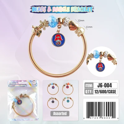 J6-004, BANGLE & BEADS BRACELET, 887257840012