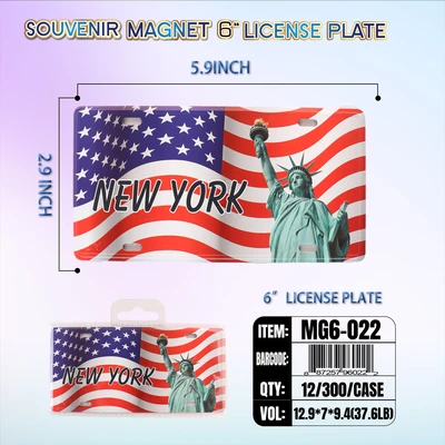 MG6-022, License Plate Magnet 6“x3", 887257960222