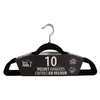 45007, Ideal Home Velvet Hanger 10PK Black Chrome Hook, 191554450073