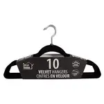45007, Ideal Home Velvet Hanger 10PK Black Chrome Hook, 191554450073