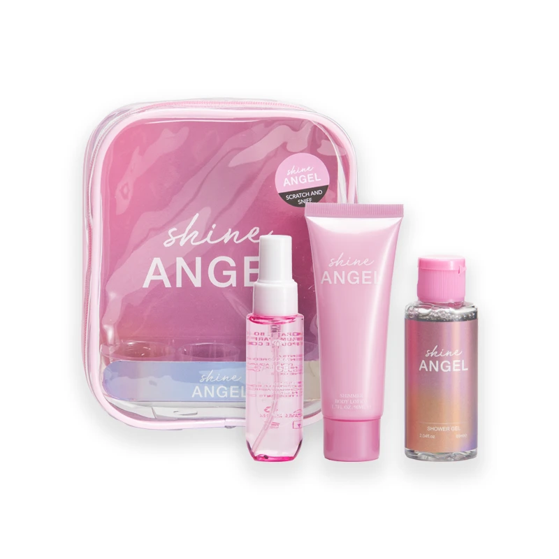 Women's 3pcs Bag Gift Set SHINE ANGEL 1.02fl.ozBody Mist 2.04fl.oz Shower Gel 1.7fl.oz Body Lotion