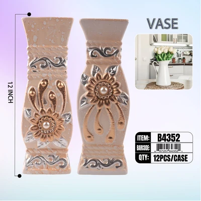 B4352, Ceramic Vase 12" (2*Style) Assorted, 887257643521