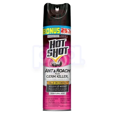 HS21FF, Hot Shot 21.8oz Ant & Roach Spray Fresh Floral, 071121367815